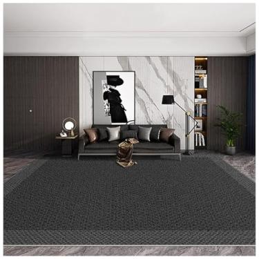 Imagem de SPXMQSS Tapete para quarto, tapetes extra grandes antiderrapantes para sala de estar, tapete ultra macio, resistente ao desgaste, para sala de estar, quarto, sala de jantar, escritório, cinza/preto C