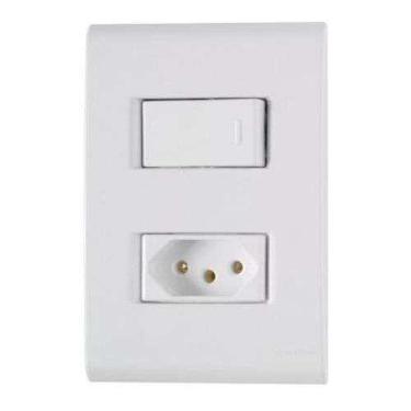 Imagem de Tramontina liz - conj 4x2 1 interruptor simples + 1 tomada 2p+t 10a - 