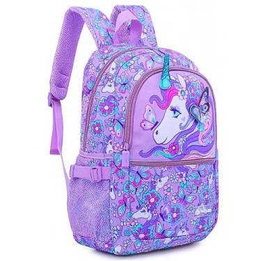 Imagem de Mochila Escolar Bolsa Infantil De Costas Grande Unicórnio Reforçada Im
