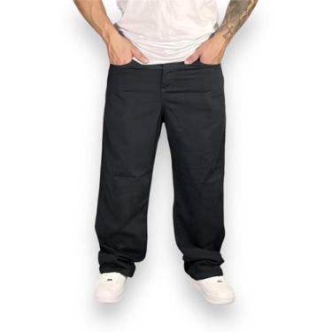 Imagem de Calça Jeans Balão Bag Skate Boca Larga Masculina Hunter, GG, Preto