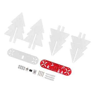 Imagem de ZJchao Kit de Circuito LED de árvore de Natal 3D, Efeitos de Gradiente de 7 Cores Com PCB Impresso Oval, para Presente de Decoração de Mesa de Casa (Vermelho)