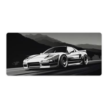 Imagem de Arte em preto e branco JDM NSX Tapete de mouse pad de mesa de carro antiderrapante grande material de escritório tapete de mesa de borracha impermeável para escritório jogo casa 40 x 90 cm
