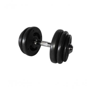 Imagem de Dumbbell Injetado Com Pegada Cromada Academia Fitness 26Kg