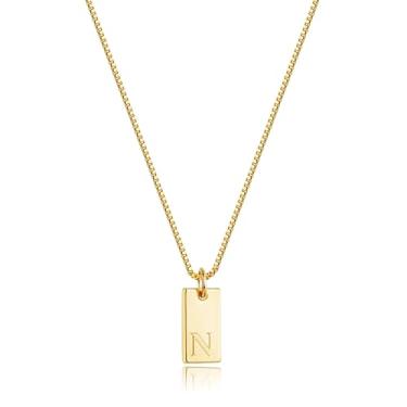 Imagem de SELFROSE Colares com iniciais para mulheres, colar delicado banhado a ouro 14 k, colar com nome personalizado, colar simples com iniciais de ouro, gargantilha de ouro, joias modernas de ouro para mulheres e meninas presentes, Latão, Sem Pedra Preciosa