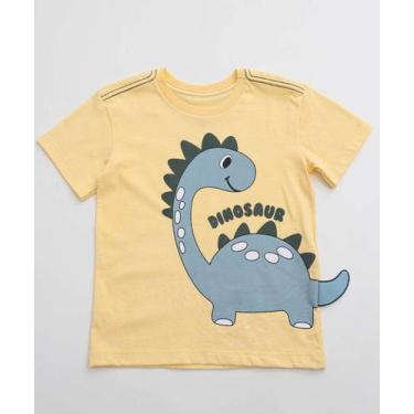Imagem de Camiseta Infantil Dinossauro Interativo MR Tam 1 a 3 A-88059, Amarelo,