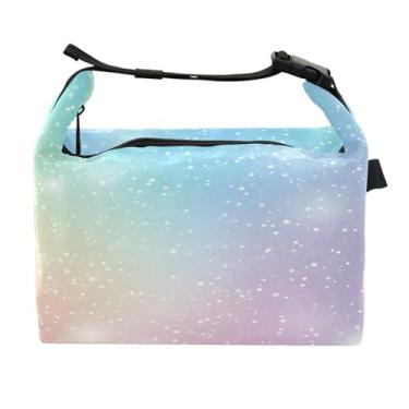 Imagem de STAYTOP Linda lancheira de cores arco-íris com fivela de alça, lancheira isolada para meninos e meninas, lancheira térmica para trabalho escolar