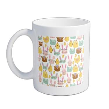 Imagem de Caneca Xícara de Café de Porcelana 300ml Com Desenho de Coelho da Páscoa