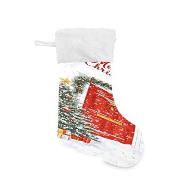 Imagem de xigua Árvore de Natal, meia de Natal, grande, doces, presente pendurado, meias de Natal, decoração para decoração de festa de férias em família, lareira