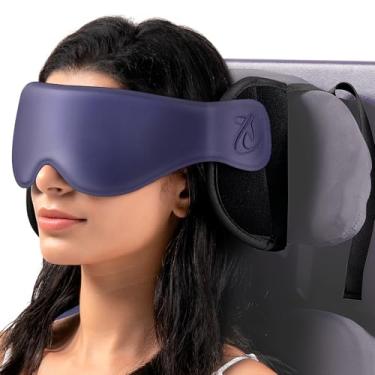 Imagem de Bonairest Travesseiro de viagem, travesseiro de avião com máscara de olho 3D para dormir, alça de cabeça de avião de borda redonda, suporte de encosto de cabeça de 360° para voos longos, parar de
