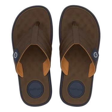 Imagem de Chinelo Cartago Alabama Masculino Fascite Plantar Ortopédico - Marrom/Bege/Cinza (BR, Adulto, Faixa Numérico, 37, 38)