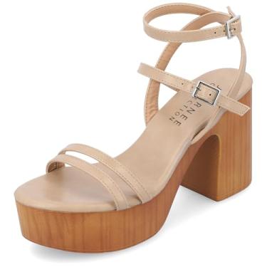 Imagem de Journee Collection Womens Emerynn Tru Comfort Foam Platform Clog Multi Strap Sandals Tan 11 Medium WOMENS US