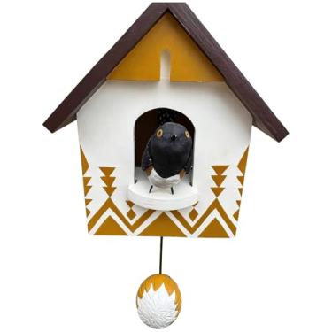 Imagem de Arte cinética caprichosa decoração de parede de casa de pássaro, casa de pássaro de bétula, arte de parede de jardim ao ar livre, decoração de pássaros para casa, dê vida às suas paredes com esta casa