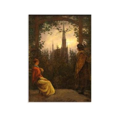 Imagem de ZUJGHSJG The Gazebo por Caspar David Friedrich Impressões em tela Well Decor The World Classic Art Reproduções de arte grande giclee arte de parede para sala de estar decoração de casa 55 x 40 cm (22