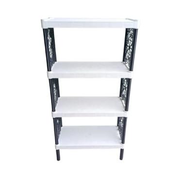 Imagem de Suporte para Plantas Estante Decorativa de Jardim Multicamadas, Resistente, Decorativa para Sala, Balcão e Jardim Ideal para Amantes de Plantas(4 Prateleiras Branca)