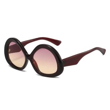 Imagem de Óculos de Sol UV400 - Lentes Jelly Color com Estampa de Leopardo Degradê Oval para Homens e Mulheres, Ideais para Esportes ao Ar Livre, Corrida e Ciclismo, nas cores marrom, rosa e amarelo.