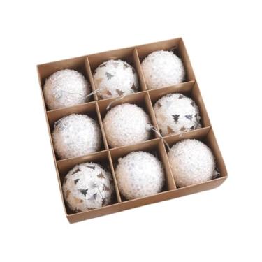 Imagem de Nishiyuenyi Conjunto de 9 Bolas de Natal para Decoração de árvore de Natal, Artigos para Festas, Enfeites Portáteis E Criativos para Pendurar Na, Branco