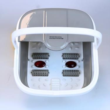Imagem de Massageador para Pés com Hidromassagem e Infravermelho, 7L, 500W, 4 Rolos Massageadores, Aquecimento até 50°C, Branco, 37x41cm, 110V