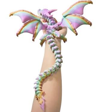 Imagem de CLEAFF 3D Printed Dragon with Wings, Flexible Articulated Fidget Dragon, 3D Printed Animals Collectible Birthday Gift for Home Office Desktop Pet Decor (Lunariel)