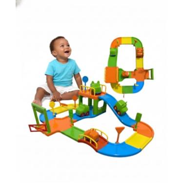 Imagem de Pista Carrinhos Corrida Brinquedo Infantil Colorido Presente Menino