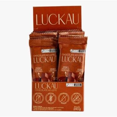 Imagem de DISPLAY BARRAS CHOCOLATE AO LEITE 20G ZERO AÇÚCAR - LUCKAU