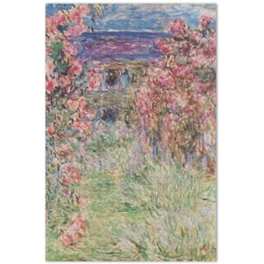 Imagem de Monet Print Das Haus in Den Rosen Quebra-cabeça de 1000 peças para adultos arte animal impressão paisagem jogo quebra-cabeça presentes, 75 x 40 centímetros