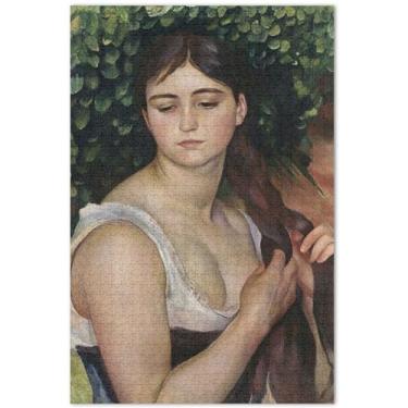 Imagem de Renoir Prints Beauty Lady Portrait Puzzles 1000 peças adultos arte arte quebra-cabeça homens presentes únicos amigos família jogos, 75 x 40 centímetros