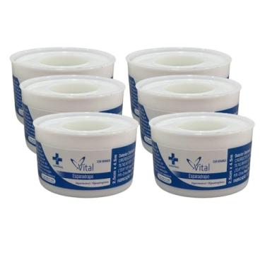 Imagem de Esparadrapo Impermeável Branco 2,5cm x 4,5m - Kit com 6 Unidades