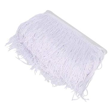 Imagem de SIWOTED Borlas Franja Renda Vestido Latino Roupas de Palco Sapatos Cortina Artesanal Acessórios DIY 14cm / 5,5in (Branca)