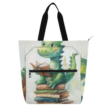 Imagem de Linda bolsa de trabalho feminina de desenho de dragão bolsa de trabalho universitária bolsa escolar bolsas professores bolsas para amantes de livros presentes