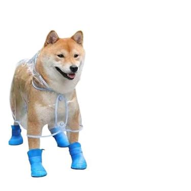 Imagem de Sapato de Silicone para Pet Antiderrapante – Kit com 4 Botinhas Impermeáveis para Cães(Azul,GGG)
