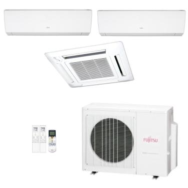 Imagem de Ar-Condicionado Multi Split Inverter Fujitsu 23.000 (2x Evap HW 12.000 + 1x Evap Cassete 4 Vias 12.000) Quente/Frio 220V