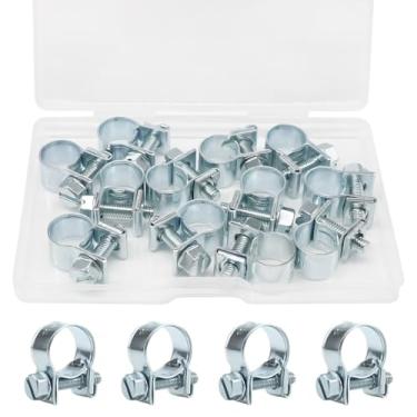 Imagem de zDwfDc 12 peças 11-13 mm Braçadeiras de linha de combustível 7/40.6 cm-1/5.1 cm Braçadeira de mangueira para tubos de gasolina diesel automotivo DD025-11-13