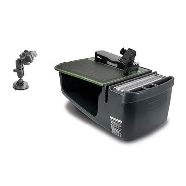 Imagem de AutoExec Mesa de carro Efficiency FileMaster para sua estação de trabalho de veículos e escritório móvel, verde militar, com suporte para telefone e sucção para telefone
