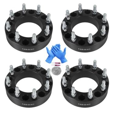 Imagem de Autodevil Espaçadores de roda de 8 x 180 mm 5.1 cm 125 mm Furo do cubo M14x1,5 pinos adaptadores de roda 4 peças acessórios de roda de carro peças adequadas para Silverado Sierra 2500HD 3500HD 2011