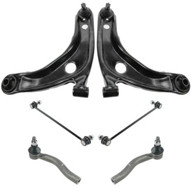 Imagem de TRQ Kit de 6 peças de direção e suspensão, braços de controle, kit de elos de barra oscilante para Toyota Yaris 2012-2018 Prius C/2007-2014