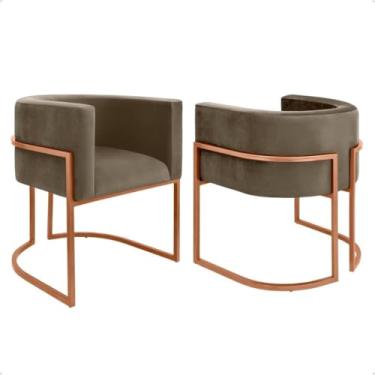 Imagem de Kit 2 Poltronas para Recepção - Conjunto Decorativo para Clínica, Consultório e Sala de Espera, Confortável e Moderno(camurça.,cobre)