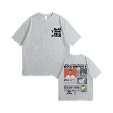 Imagem de Camiseta Gráfica Unissex Bad Bunny Hip Hop Estampa Fashion DeBi TiRAR 