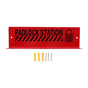 Imagem de Fafeicy Rack de Cadeado Com Etiqueta de Bloqueio, Organizador de Montagem Em Parede de Placa de Aço de 10 Posições Com Design Aberto para Acesso Rápido, para Gerenciamento de Segurança