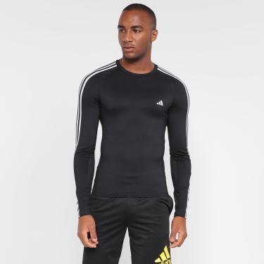 Imagem de Camiseta Treino Adidas Techfit 3 Stripes Manga Longa Masculina-Masculino