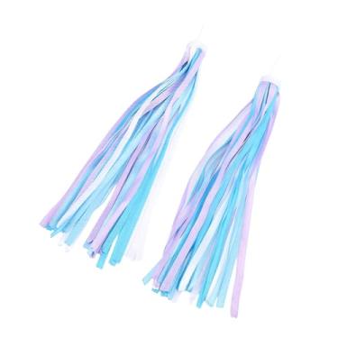 Imagem de Fockety Flâmulas de Bicicleta, 32 Borlas, Guidão de Bicicleta, Acessórios de Fitas Coloridas para Crianças, Com Plástico Premium e Material PET, Cabe na Maioria das Bicicletas, Scooters, (Branco Roxo)