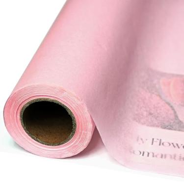 Imagem de Rolo de papel de seda premium, rosa claro, 43 cm x 2,5 m, embrulho de presente, suprimentos de artesanato a granel