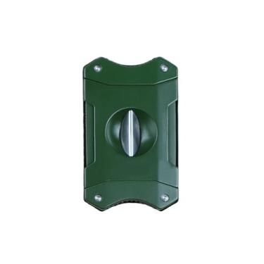 Imagem de JDIME Cortador de charuto, suporte de corte em V, lâmina afiada, tesoura de metal, guilhotina, acessório para fumar, caixa de presente 2 em 1