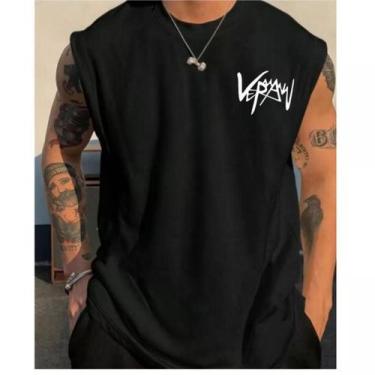 Imagem de Camiseta Regata Oversized Cavada Academia Veraw Treino, Preto, P