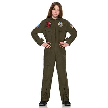 Imagem de UNDERWRAPS TOPGUN Kid's Pilot Jumpsuit - Officially Licensed US NAVY® TOPGUN Costume, Kids Fighter Pilot Jumpsuit Halloween Costume, Boys and Girls, Small (4-6)