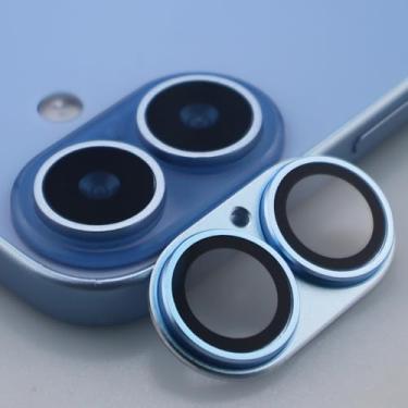 Imagem de Luxqlo Para iPhone 17 Protetor de Lente de Câmera Vidro Temperado Metal Cobertura Completa Acessórios (Azul)