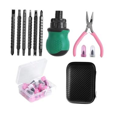 Imagem de harayaa Kit com 29 peças de ferramentas para reparo rápido de furos em pneus de bicicleta, incluindo pregos de borracha.