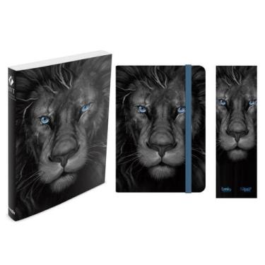 Imagem de Kit Leão Grafite - Moleskine + Bíblia Brochura NVT + Marca Página - BO