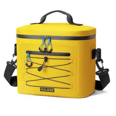 Imagem de Yuleee Bolsa térmica, 7/16/30 latas macia pequena portátil com isolamento térmico, caixa de gelo à prova de vazamento para praia, acampamento, viagem, piquenique, amarelo