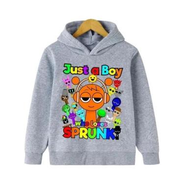 Imagem de Moletom Com Capuz Para Meninos Cartoon Sprunki Just a Boy, Casual, Con
