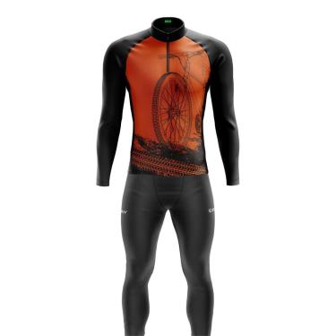 Imagem de Conjunto Ciclismo Masculino Inverno - Camisa Manga Longa + Calça de Gel-Masculino